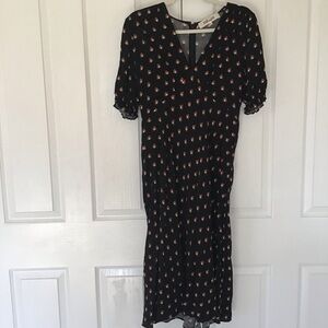 Diane Von Furstenberg Jemma black print dress 6